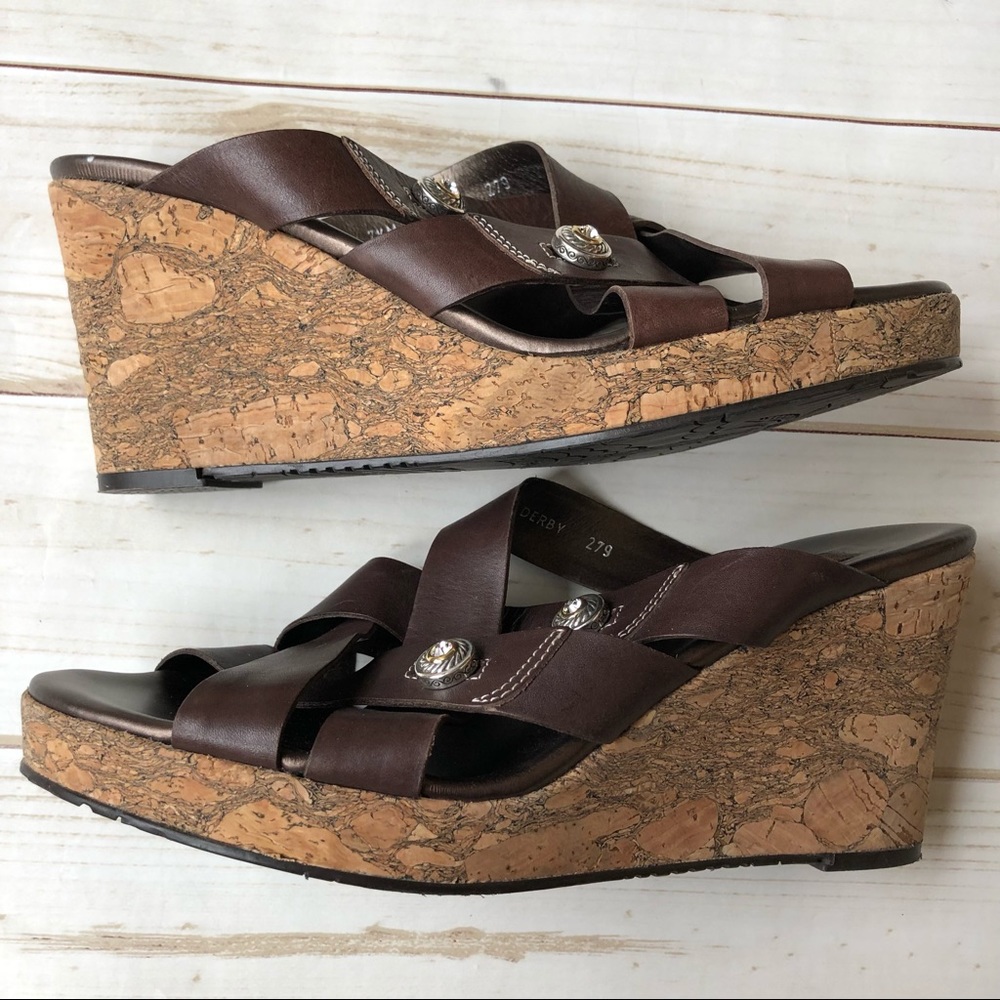 Brighton Derby cork wedge sandals - Picture 3 of 7